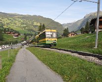 Nikon_20150806_065530 The train from Grund coming up to the crossing at the end of Nirggenstrasse