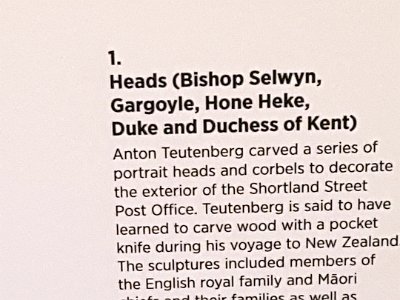 Description of heads, Auckland Museum