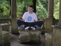 P8200390  Meditating in the temple, Portmeirion garden