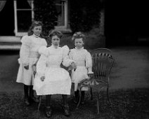 3 girls in 1891, Sedgeford Hall Original caption: 3 girls in 1891