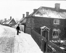 Fring Lane near Cole Green, Sedgeford Fring road Original caption: Village St, with snow