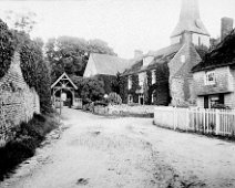 St. John the Baptist church, Barham, Kent Original caption: Village street with church