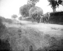 2 Haywain approaching On Heacham Rd looking east up to Sedgeford cemetery Original caption: 2 Haywain approaching