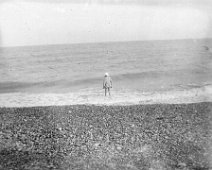 Man paddling at seaside Original caption: Man paddling at seaside