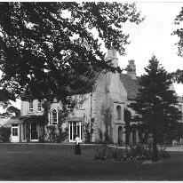 Mr. Clarksons House - Dersingham Hall Located on SW corner of Chapel Rd leading into Manor Rd and Shernborne Rd. Original caption: Mr. Clarksons House - Dersingham Hall