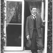 Claude at drawing room window Sedgeford Hall Original caption: Claude, drawing room window