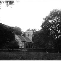 Anmer church with sheep Original caption: Anmer church with sheep