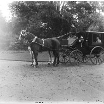 Coach and pair Original caption: Coach and pair