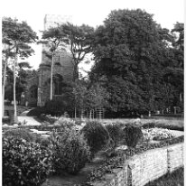 Ingoldistorpe church probably from Bellamy's garden Original caption: Unidentified church