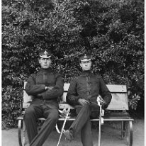 Gilbert and Reggie in uniform Original caption: Gilbert and Reggie in uniform