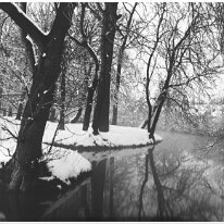 Lake in snow Original caption: Lake in snow