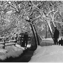Waterfall deep snow- Father, Major etc Original caption: Waterfall deep snow- Father, Major etc