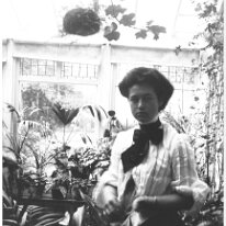 One of the girls in greenhouse This is almost certainly Nona. Original caption: One of the girls in greenhouse