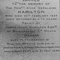 Hamilton's grave, Sedgeford church Hamilton's grave with the perspective removed Original caption: Hamilton's grave . Sedgeford