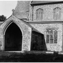 Hamilton's grave. Sedgeford church porch Original caption: Hamilton's grave. Sedgeford church porch