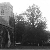 Mrs.Coldham's graves and side of Anmer church Original caption: Mrs.Coldham's graves and side of church