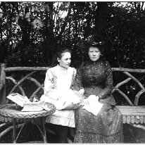 Miss Murphy and Edie Edith Simmons and Charlotte Murphy Original caption: Miss Murphy and Edie
