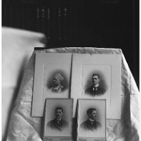 Mother, Gilbert, Reggie & John after Vandyke Original caption: Mother, Gilbert, Reggie and John after Vandyke
