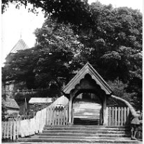 Entrance to St. Lawrence's church, Bidborough, Kent Original caption: A Lych gate