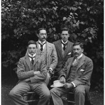 Gilbert with friends Original caption: Gilbert with friends