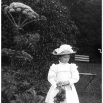 Helen holding a posy Original caption: Helen holding a posy