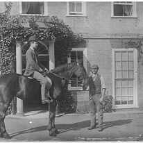Young man on a horse Sedgeford hall Original caption: Young man on a horse