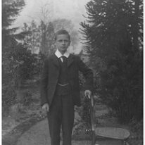 Frank by study at Hart Hill Original caption: Frank by study at Hart Hill