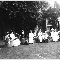 Tennis Party at Sedgeford Hall Original caption: Tennis Party