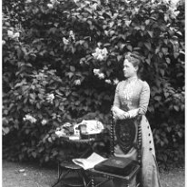 Miss B There was a Catherine Buckhurst who was governess at Sedgeford Hall in the 1891 census. Maybe this is her? Original caption: Miss B