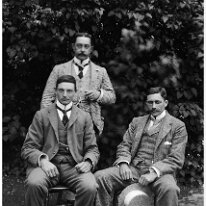 Mr. Fernie, Mr. Bell, Mr. Trevor Jones Messrs. Fernie, Bell & Jones were rowing friends of Gilbert's while at Trinity Hall between 1891-94 Original caption: Mr. Fernie, Mr. Bell, Mr. Trevor Jones2