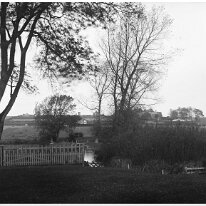 Sedgeford Hall view View of Sedgeford windmill to Cole Green from south on track way east of Boneyard leading up to Park Vue cottage Original caption: Sedgeford Hall view