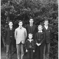 Group of 6 boys Original caption: Group of 6 boys (1)