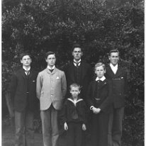 Group of 6 boys Original caption: Group of 6 boys (2)