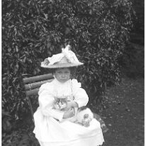 Helen with cat! Original caption: Helen with cat!