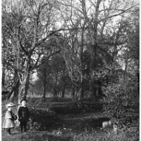Frank and Helen by lake Original caption: Frank and Helen by lake