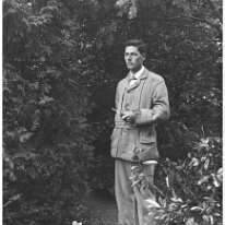 Gilbert in wild garden Sedgeford Hall Original caption: Gilbert in wild garden