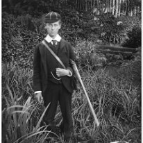 Donald with gun, and Rock Sedgeford Hall Original caption: Donald with gun, and Rock