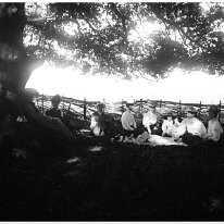 Picnic party Original caption: Picnic party