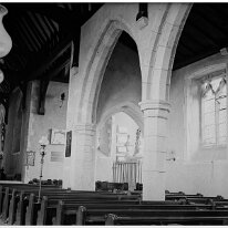 St. John the Baptist church, Barham, Kent Original caption: Church interior