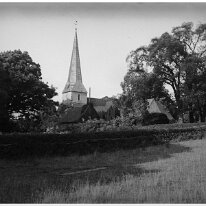 St. John the Baptist church, Barham, Kent Original caption: A Church