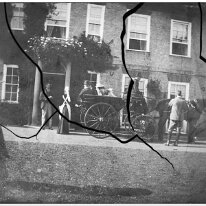 Boys leaving for school Sedgeford Hall Original caption: Boys leaving for school