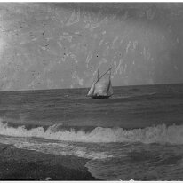 Fishing boat in sail Original caption: Fishing boat in sail