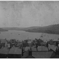 View up Southpool Creek, Salcombe Harbour Taken from somewhere near Allenhayes Rd. Original caption: View of bay over rooftops