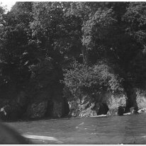 Coast view in Salcombe area Original caption: River flowing thro' gorge