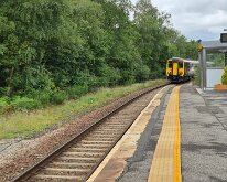 Our train to Lealholm arriving (Middlesbrough to Whitby service)