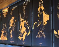 Wall paintings depicting the history of Whitby Abbey