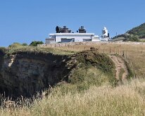 Whitby lighthouse and fog signal. The lighthouse is still in use, but the fog signal ceased operation in 1987.
