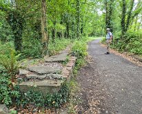 The remains of Fyling Hall station on the Cinder Track that used to be the railway line from Robin Hood's Bay to Ravenscar