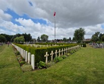 Searching for the Selwyn grave at Bailleul cemetery