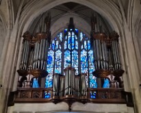 Organ and window in the church of St. John the Baptist, Arras